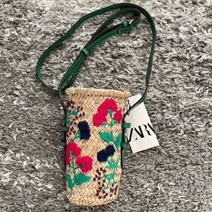 NWT Zara Raffia Mini Crossbody Bag